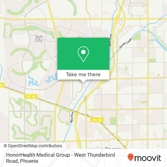 Mapa de HonorHealth Medical Group - West Thunderbird Road