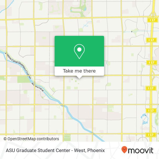 Mapa de ASU Graduate Student Center - West
