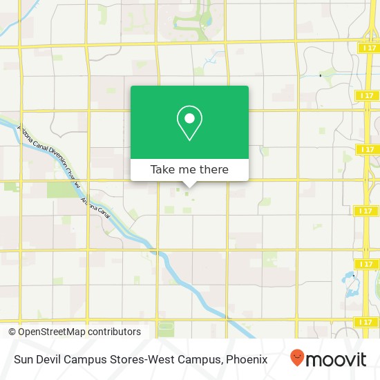 Mapa de Sun Devil Campus Stores-West Campus