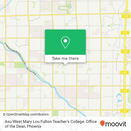 Mapa de Asu West Mary Lou Fulton Teacher's College: Office of the Dean