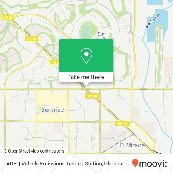 Mapa de ADEQ Vehicle Emissions Testing Station