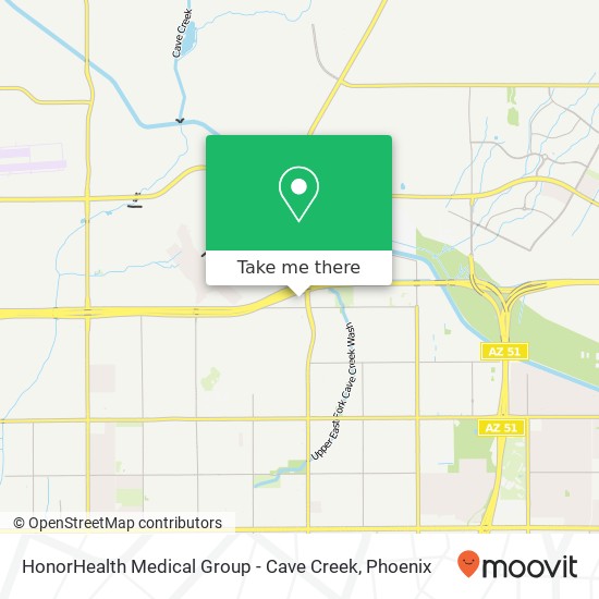 Mapa de HonorHealth Medical Group - Cave Creek