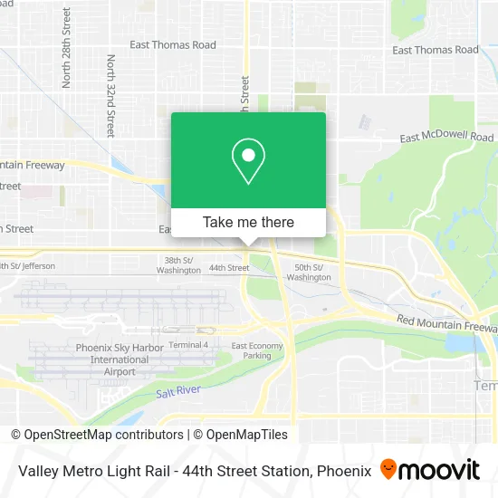 Mapa de Valley Metro Light Rail - 44th Street Station