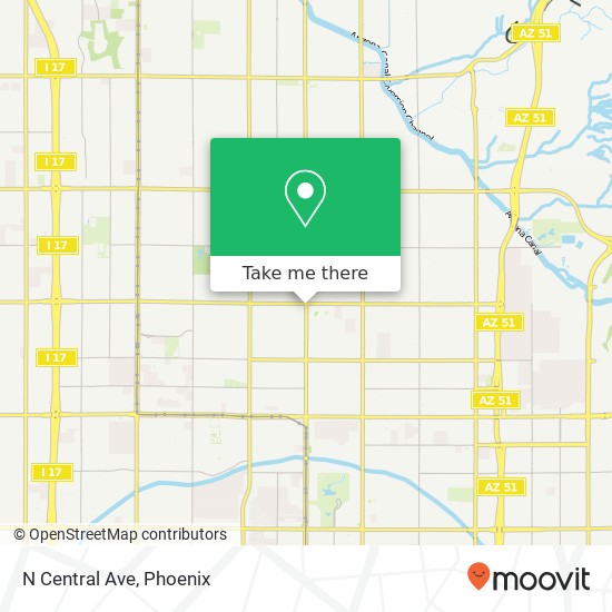 N Central Ave map