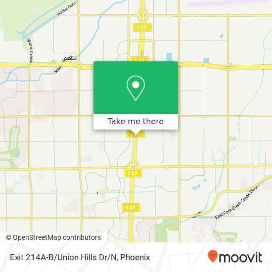 Exit 214A-B/Union Hills Dr/N map