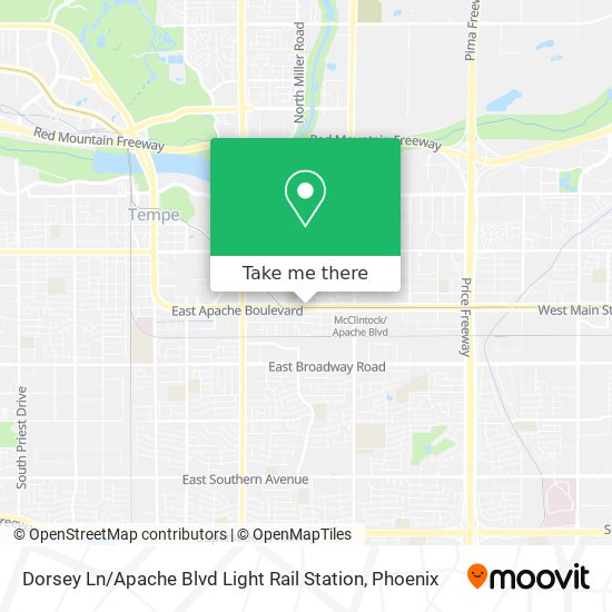 Mapa de Dorsey Ln / Apache Blvd Light Rail Station