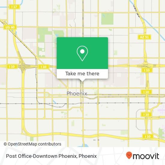 Post Office-Downtown Phoenix map