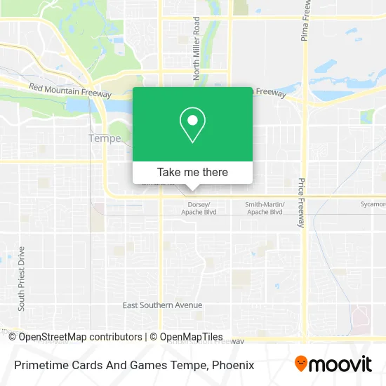Primetime Cards And Games Tempe map