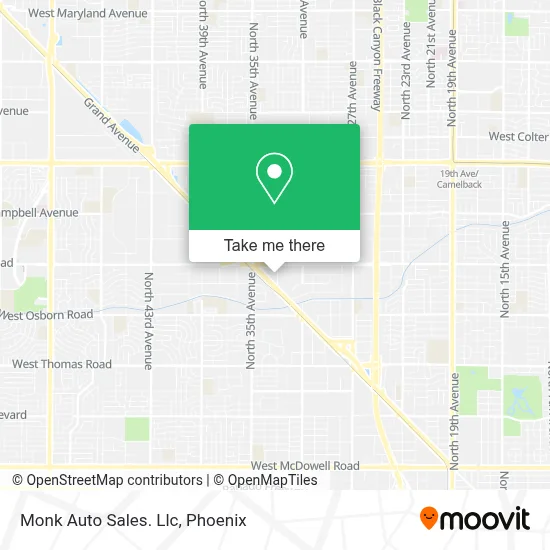 Monk Auto Sales. Llc map