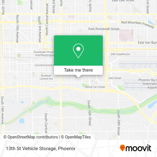 13th St Vehicle Storage map