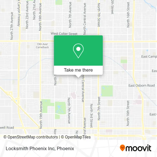 Locksmith Phoenix Inc map