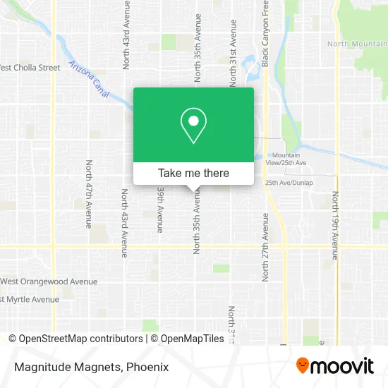 Magnitude Magnets map