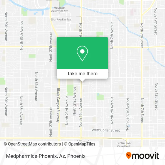 Medpharmics-Phoenix, Az map