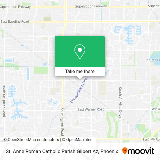St. Anne Roman Catholic Parish Gilbert Az map