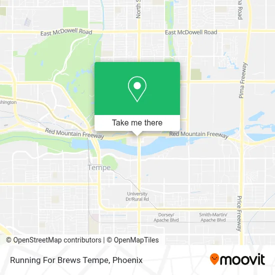 Running For Brews Tempe map