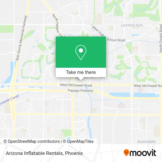 Arizona Inflatable Rentals map