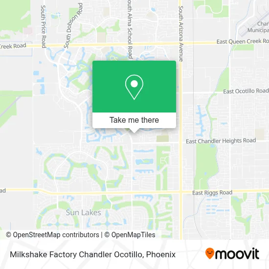 Milkshake Factory Chandler Ocotillo map