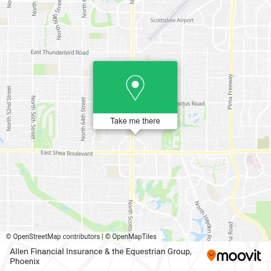 Allen Financial Insurance & the Equestrian Group map