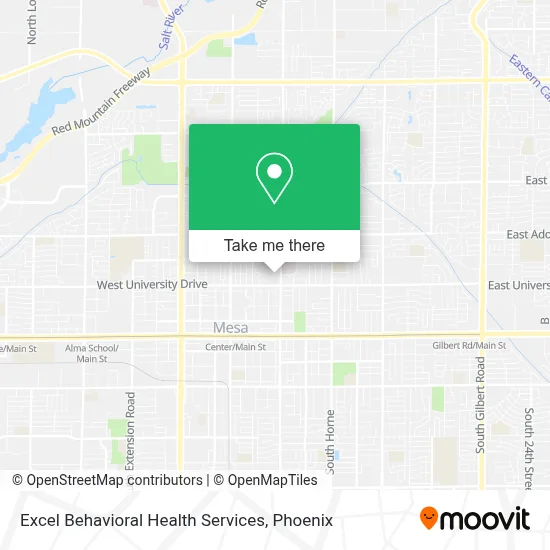 Excel Behavioral Health Services map