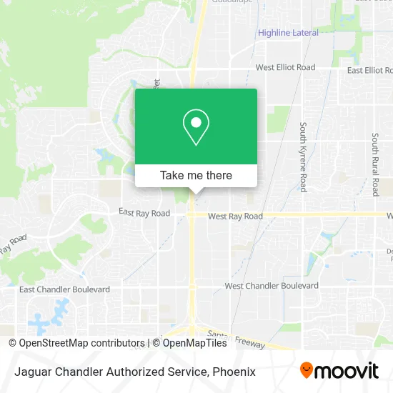 Jaguar Chandler Authorized Service map