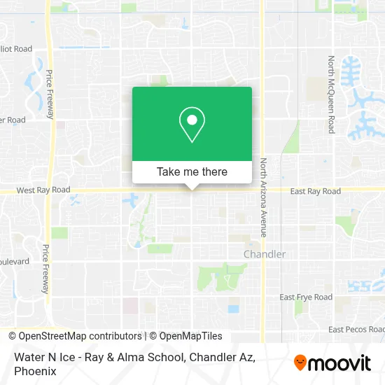 Water N Ice - Ray & Alma School, Chandler Az map
