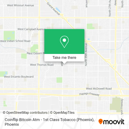 Coinflip Bitcoin Atm - 1st Class Tobacco (Phoenix) map