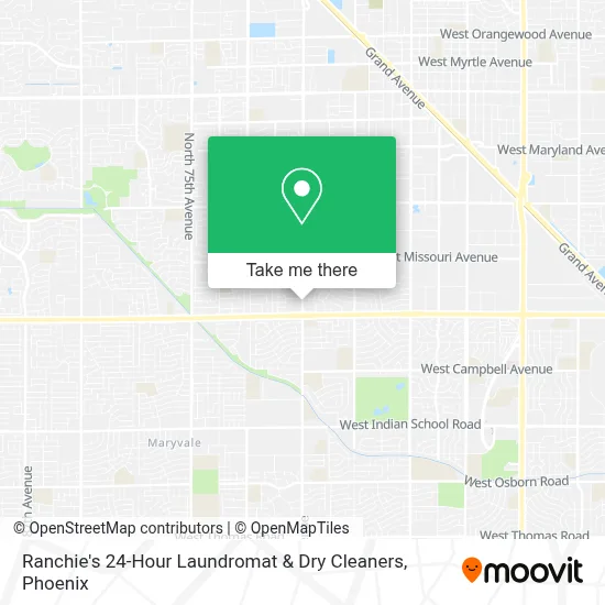Ranchie's 24-Hour Laundromat & Dry Cleaners map
