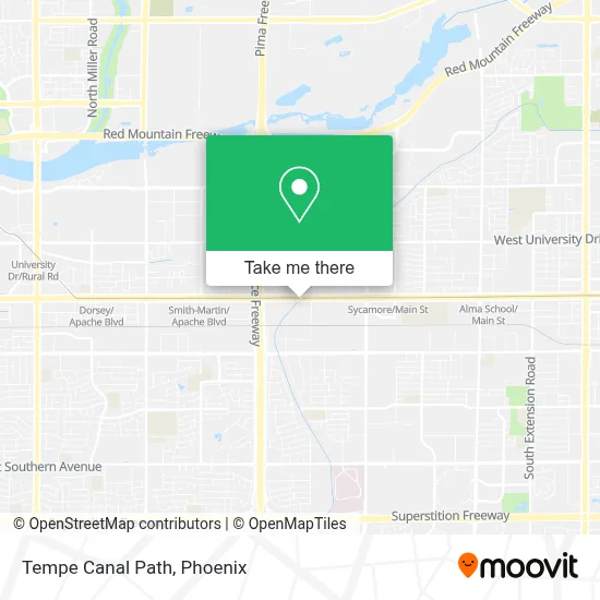Tempe Canal Path map