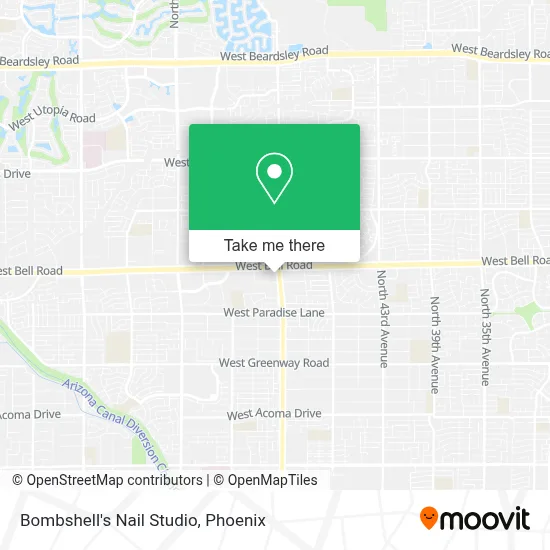 Bombshell's Nail Studio map