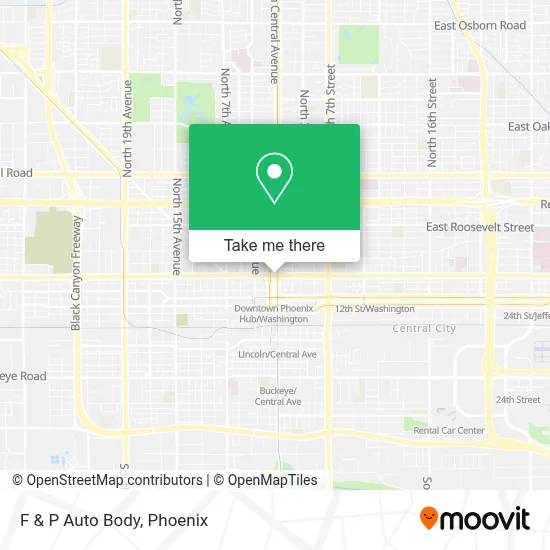 F & P Auto Body map