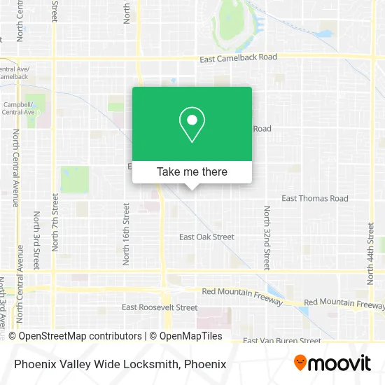 Phoenix Valley Wide Locksmith map