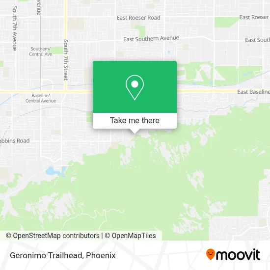 Geronimo Trailhead map