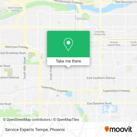 Service Experts Tempe map