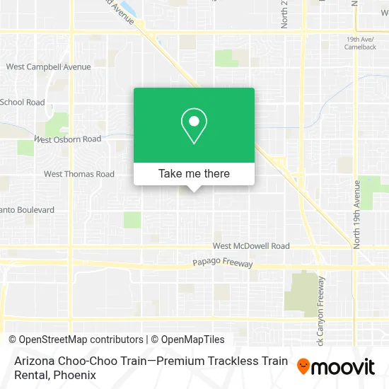 Arizona Choo-Choo Train—Premium Trackless Train Rental map