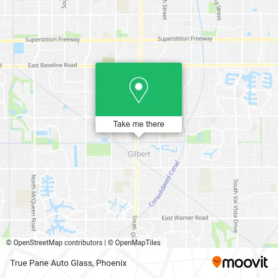 True Pane Auto Glass map