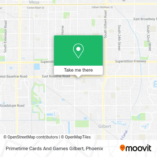 Primetime Cards And Games Gilbert map