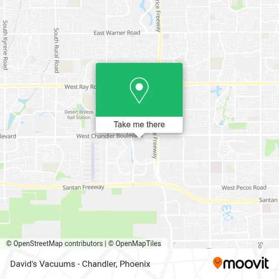 David's Vacuums - Chandler map