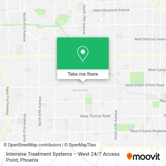 Intensive Treatment Systems – West 24 / 7 Access Point map