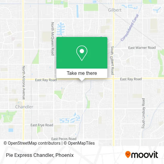 Pie Express Chandler map