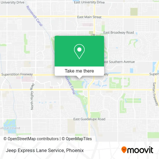 Jeep Express Lane Service map
