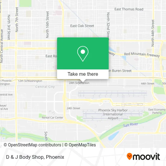 D & J Body Shop map