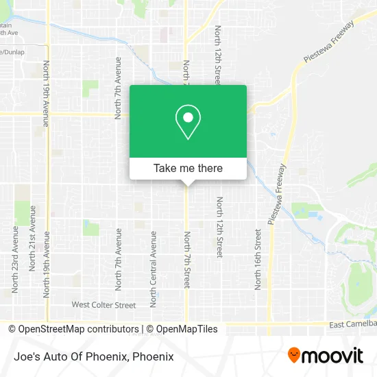 Joe's Auto Of Phoenix map
