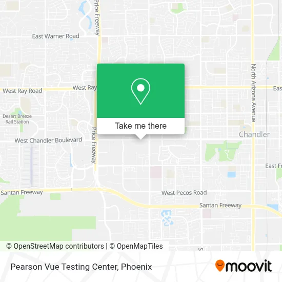 Pearson Vue Testing Center map