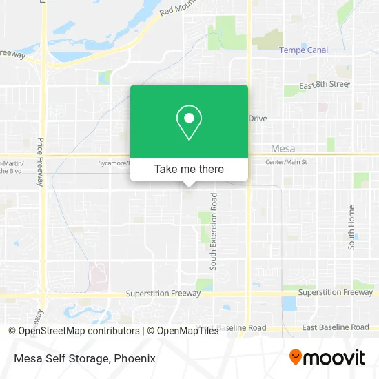 Mesa Self Storage map