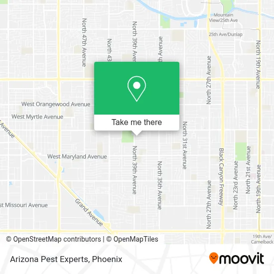 Arizona Pest Experts map