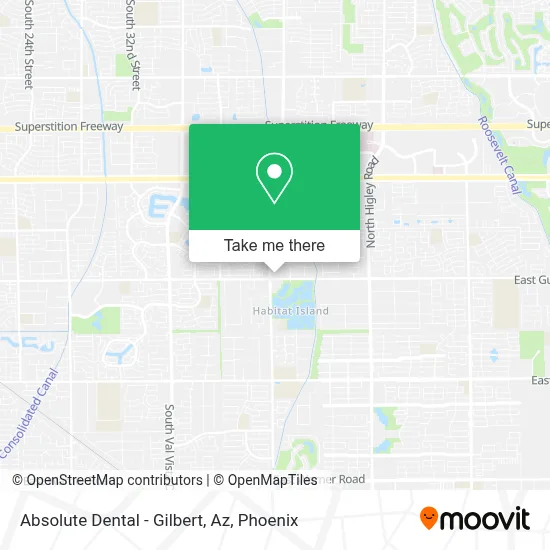 Absolute Dental - Gilbert, Az map