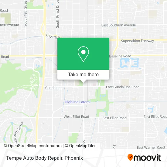 Tempe Auto Body Repair map
