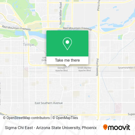 Sigma Chi East - Arizona State University map