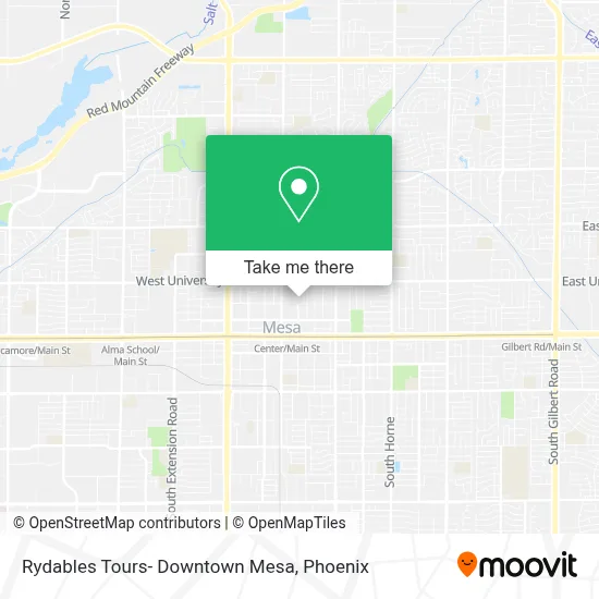 Rydables Tours- Downtown Mesa map