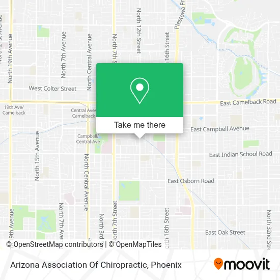 Arizona Association Of Chiropractic map